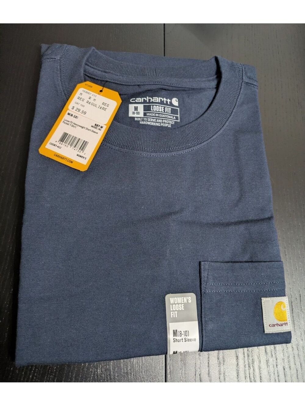 Carhartt Women's Lightweight Short-Sleeve Pocket T-Shirt Navy Medium